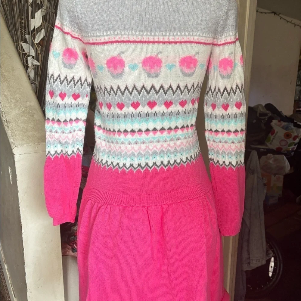 Girls Fairisle Sweater Dress - Little apples